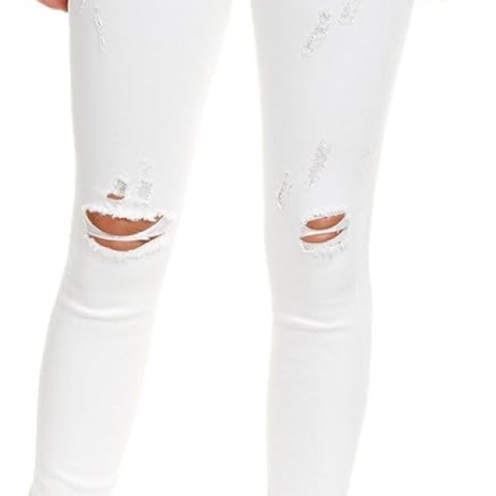 Hudson Jeans White Distressed Ankle Skinny Jeans
